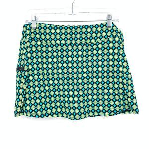Beach House Swimsuit Skirted Bottom Womens Size 14 Black Green Geometric Print